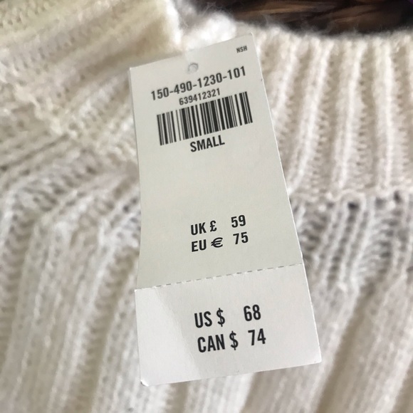 Abercrombie Woman Sm NWT Fuzzy Mock Cream Sweater - Picture 7 of 13